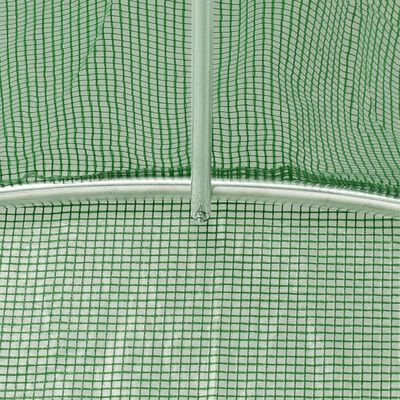vidaXL Оранжерия със стоманена рамка зелена 36 м² 6x6x2,85 м