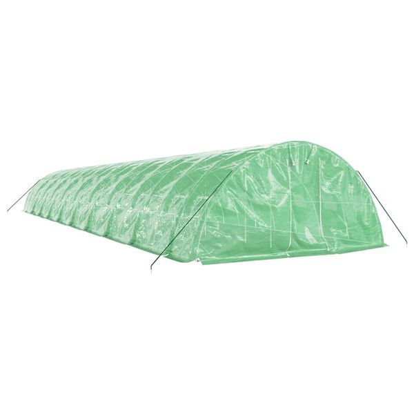 vidaXL Оранжерия със стоманена рамка зелена 100 м&sup2; 20x5x2,3 м