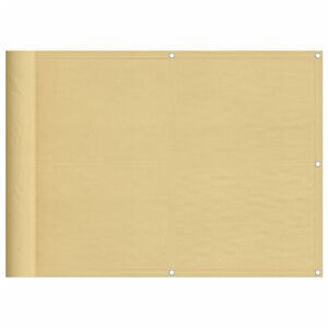 vidaXL Балконски параван пясъчен 75x300 см 100% полиестер оксфорд
