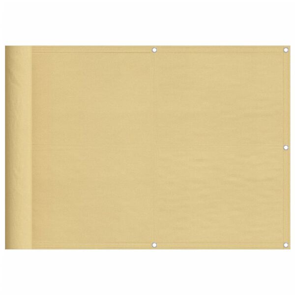 vidaXL Балконски параван пясъчен 75x300 см 100% полиестер оксфорд