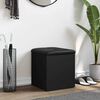vidaXL Пейка за съхранение, черна, 42x42x45 см, инженерно дърво