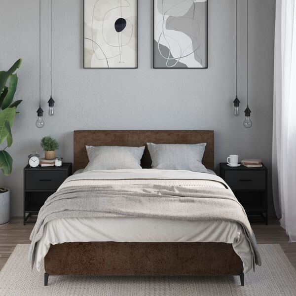 vidaXL Нощни шкафчета, 2 бр, черни, 40x31x50 см, инженерно дърво