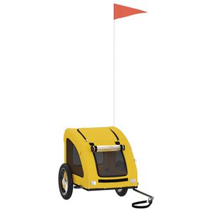 vidaXL Ремарке за колело за любимци жълт Оксфорд плат и желязо