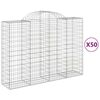 vidaXL Габионни кошници арка 50 бр 200x50x140/160см поцинковано желязо
