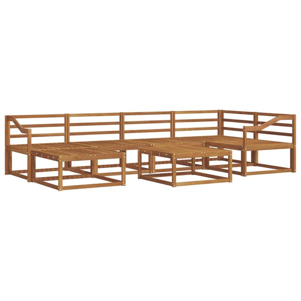 vidaXL Комплект дивани за открито 7 pcs Естествен