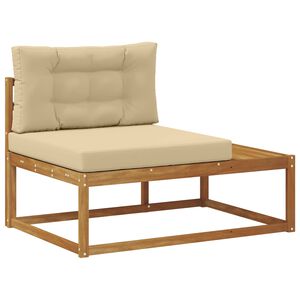 vidaXL Външен край на диван с възглавница Естествен 115 x 83 x 73 см
