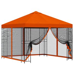 vidaXL Градинска беседка със стени 3 x 3 m Оранжево
