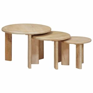 vidaXL Nesting маси за кафе 3 бр. Черно &Oslash; 54 x 40 см