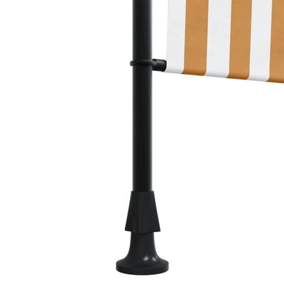 vidaXL Външна ролетна щора, оранжев и бял, 100x270 см, плат и стомана