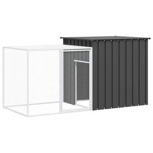 vidaXL Клетка за зайци, антрацит, 200x91x100 см, поцинкована стомана