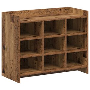 vidaXL Шкаф за обувки със съхранение Старо дърво 85 x 39,5 x 70 см