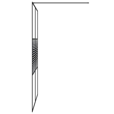 vidaXL Параван за баня, черен, 140x195 см, прозрачно ESG стъкло