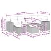 vidaXL Градински комплект диван с възглавници 7 части черен полиратан