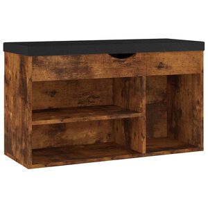 vidaXL Пейка за обувки, опушен дъб, 80x30x47 см, инженерно дърво