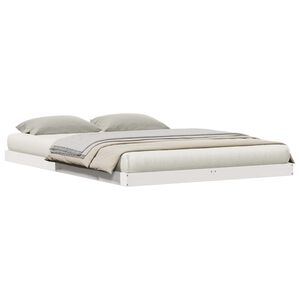 vidaXL Леглово дъно Бяло 213.5 x 104 x 9 см Солидно борово дърво