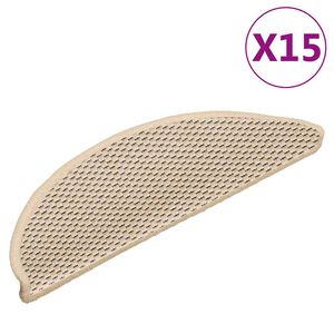 vidaXL Самозалепващи стелки за стълби сизал 15 бр 56x17x3 см бербер