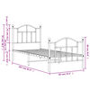 vidaXL Метална рамка за легло с горна и долна табла, бяла, 80x200 см
