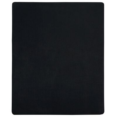 vidaXL Чаршаф с ластик, черен, 90x200 см, памук