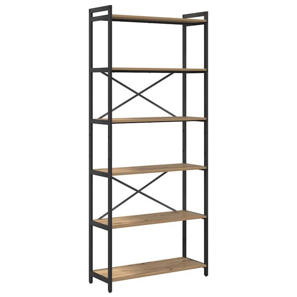 vidaXL Рафт за книги Дъб 40 x 30 x 85 см Инженерно дърво