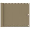 vidaXL Балконски параван, таупе, 75x300 см, HDPE