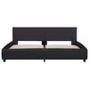 vidaXL Рамка за легло с LED, черна, изкуствена кожа, 160x200 cм