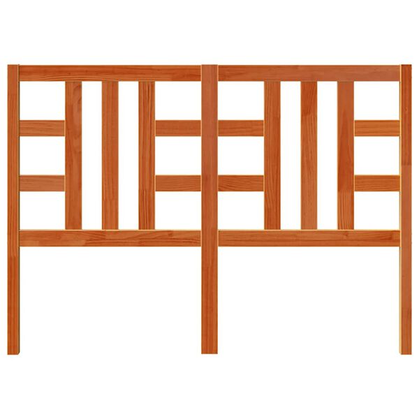 vidaXL Горна табла за легло, восъчнокафява, 135 см, масивно дърво бор