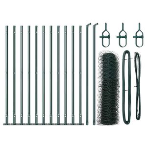 vidaXL Стълб за ограда. Зелено