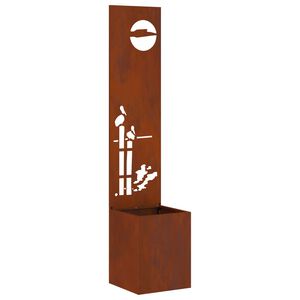 vidaXL Екран за градинска неприкосновеност Ръждясало 32 x 140 см