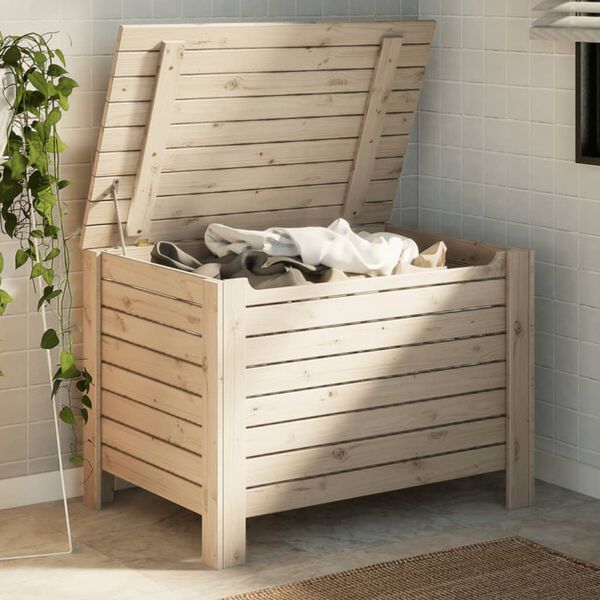 vidaXL Сандък за съхранение с капак RANA, 80x49x54 см, бор масив