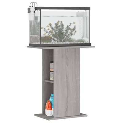 vidaXL Поставка за аквариум сив сонома 60,5x36x72,5 см инженерно дърво