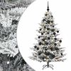 vidaXL Изкуствена коледна елха с топки 150 см 150 LED светодиода