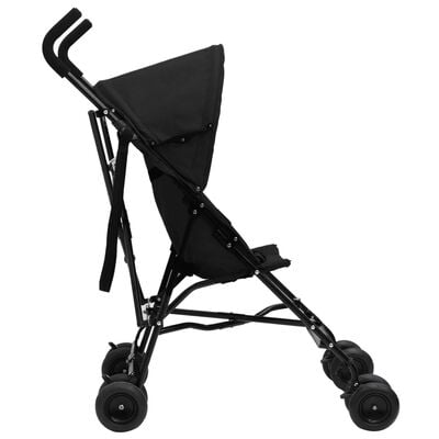 vidaXL Бебешка лятна количка, антрацит и черно, стомана