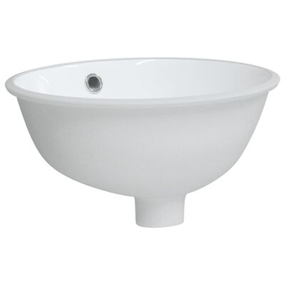vidaXL Мивка за баня, бяла, 33x29x16,5 см, овална, керамика