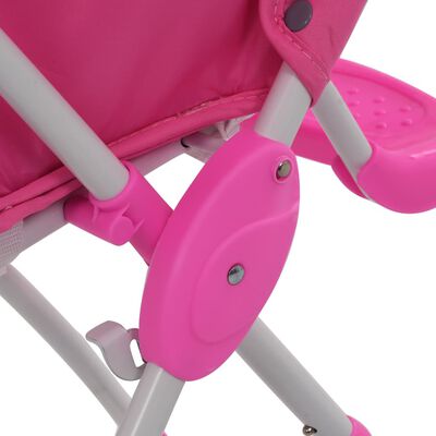 vidaXL Високо бебешко столче за хранене, розово и бяло