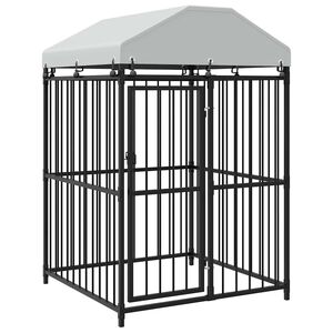 vidaXL Външна клетка за кучета с покрив, 120x120x150 см