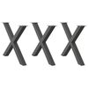 vidaXL Крака за трапезна маса, X-образни, 3 бр., антрацит, 90x(72-73) см, стомана