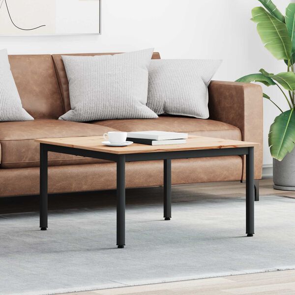 vidaXL Масичка за кафе Естествен 80 x 80 x 45 cm Солидно борово дърво