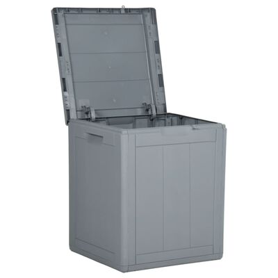 vidaXL Градинска кутия за съхранение, 90 л, сива, PP ратан