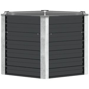 vidaXL Повдигната леха антрацит 129x129x77 см поцинкована стомана