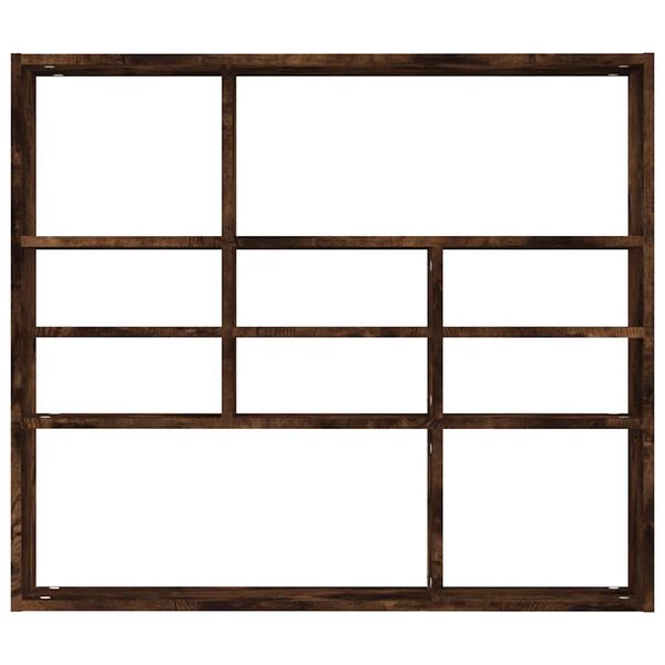 vidaXL Стенен рафт, опушен дъб, 90x16x78 см, инженерно дърво