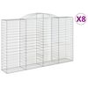 vidaXL Габионни кошници арка 8 бр 300x50x180/200 см поцинковано желязо