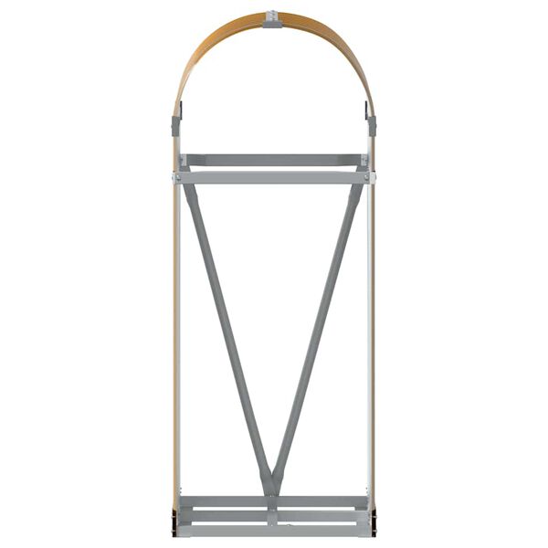 vidaXL Поставка за дърва, дървесен вид, 40x45x100 см, стомана