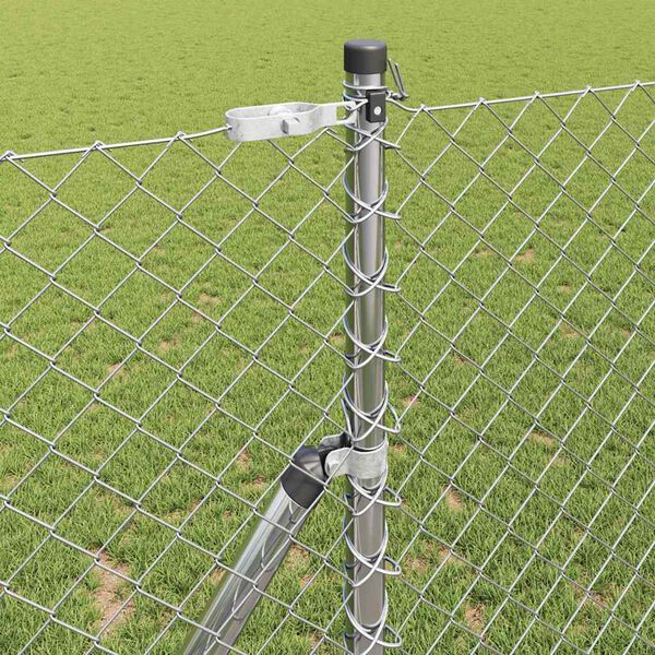 vidaXL Стълб за ограда. Сребрист 10 x 1,2 м (мрежа 40 x 40 мм) Стомана