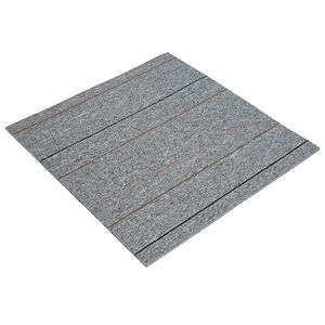vidaXL Килимна плочка Светло сиво с ивица 50 x 50 cm 4 бр. ПП и Битум