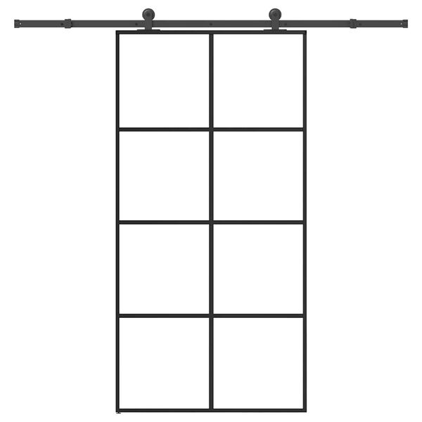 vidaXL Плъзгаща се врата с обков 102,5x205 см ESG стъкло и алуминий