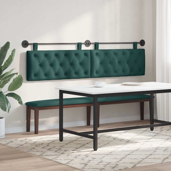 vidaXL Висяща табла Тъмен зелен 210 x 55 x 7 см текстил