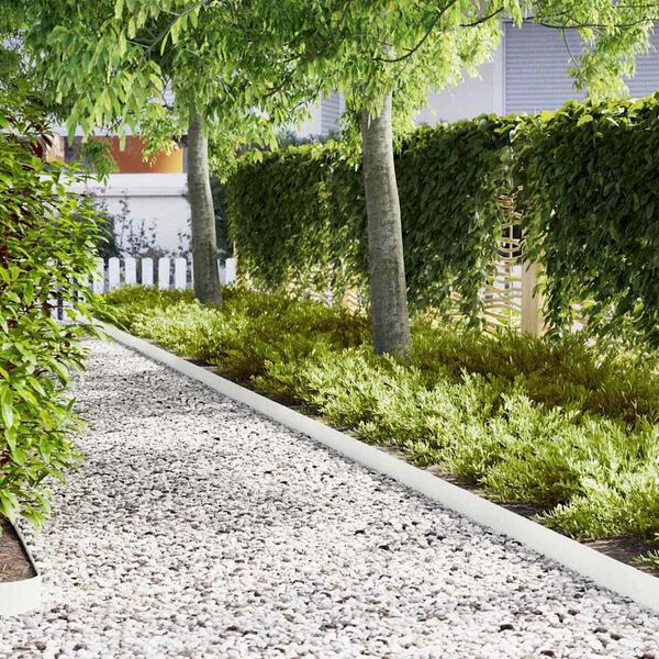 vidaXL Ограда за трева 10 pcs Бяло 100 x 0.05 x 20 см