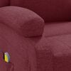 vidaXL Wingback масажен стол, виненочервен, текстил