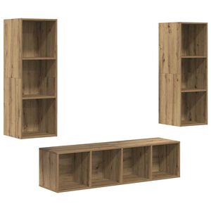 vidaXL Комплект ТВ шкаф 3 бр. 37 x 37 x 142,5 см Дъб