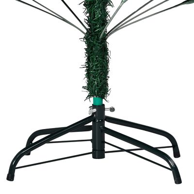 vidaXL Изкуствена осветена коледна елха с гъсти клонки зелена 210 см